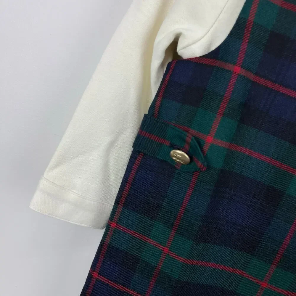 Ralph Lauren Cotton Bodysuit & Plaid Overall Set 6-9 Months NWT